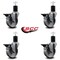 Service Caster 4'' Semi Steel Swivel 1-3/4'' Expanding Stem Caster Set with Brake, 4PK SCC-EX20S414-SSS-PLB-134-4 - alternate 4
